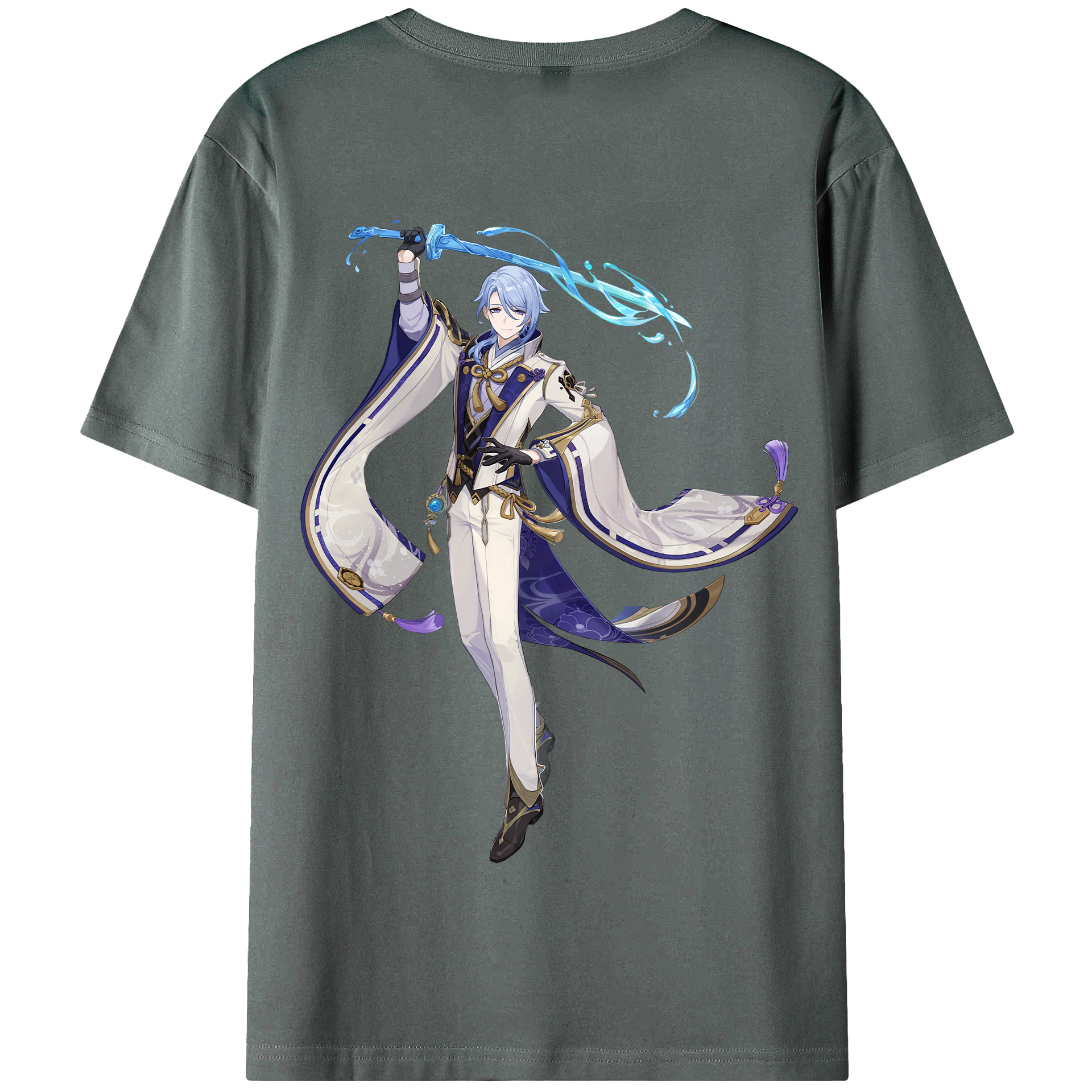 げんし神 神里綾人 かみさとあやと genshin Kamisato Ayato 綿100％半袖Tシャツ（背面プリント）